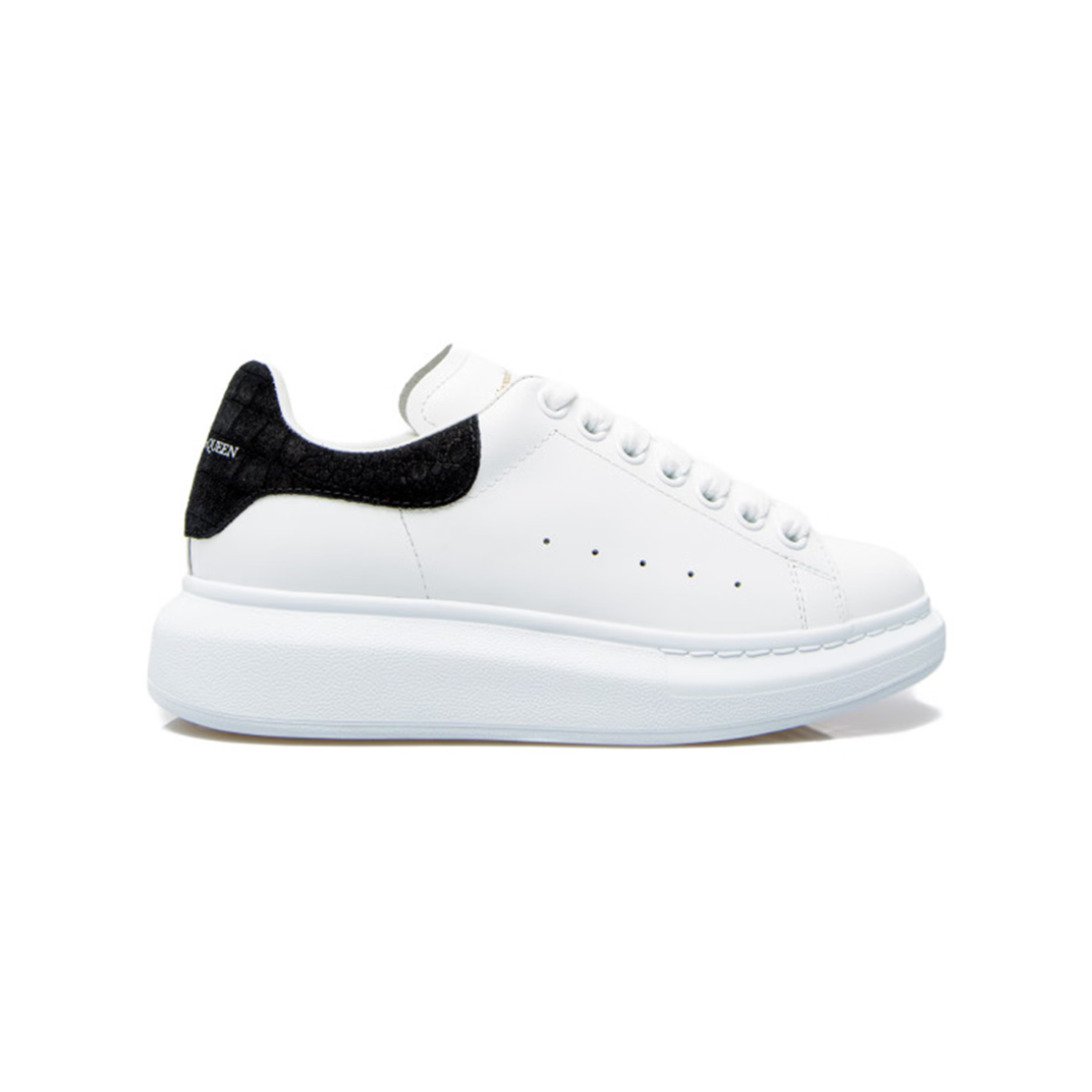 Alexander McQueen Oversized Black Embossed Suede Croco