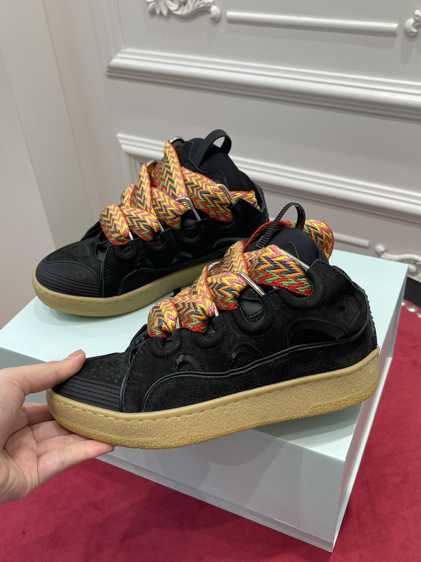 Lanvin Wmns Curb Sneakers ‘Black Glitter’