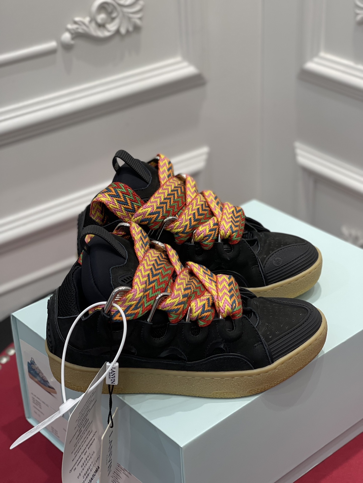 Lanvin Wmns Curb Sneakers ‘Black Glitter’