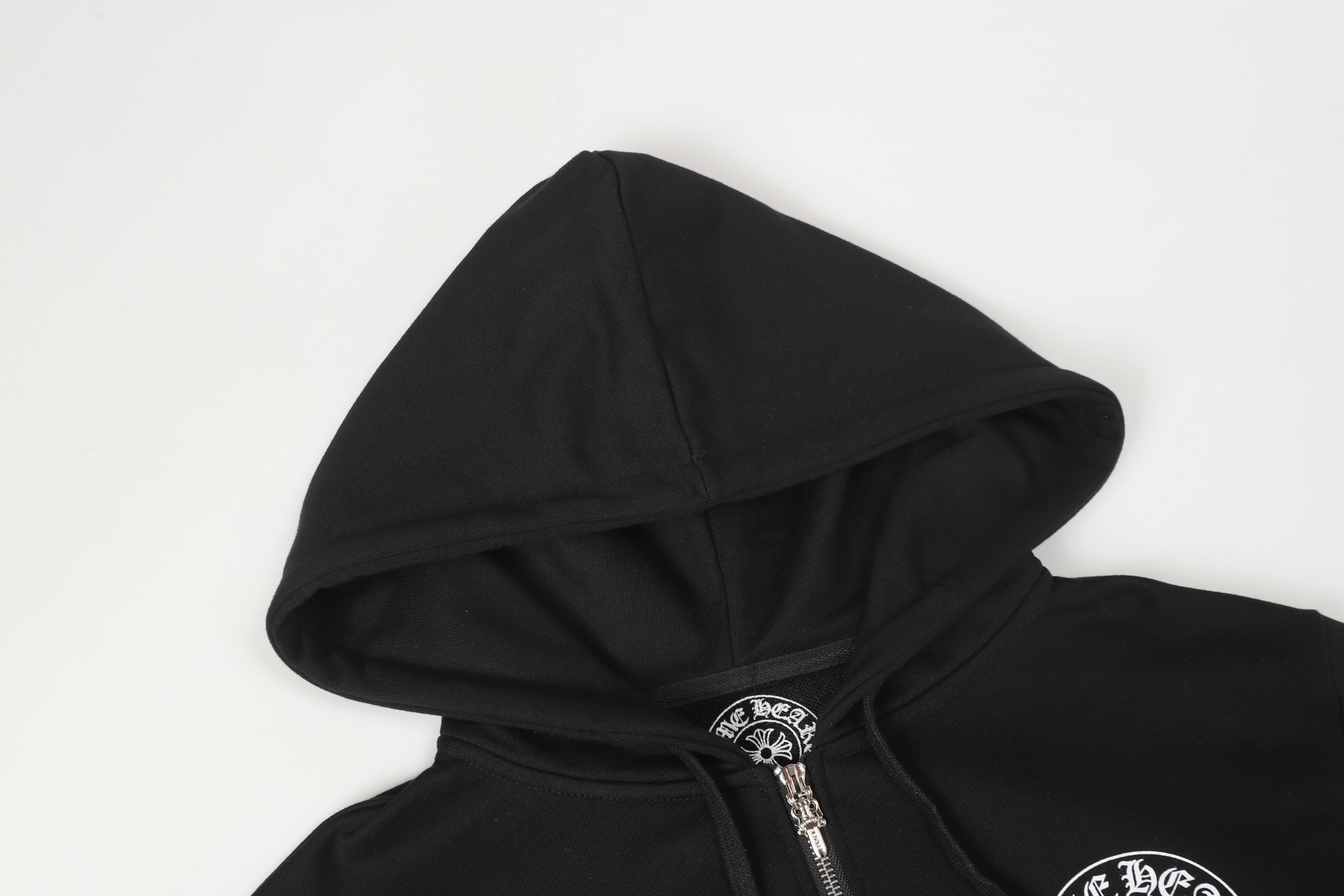 Ch*0me heart black zip up hoodie