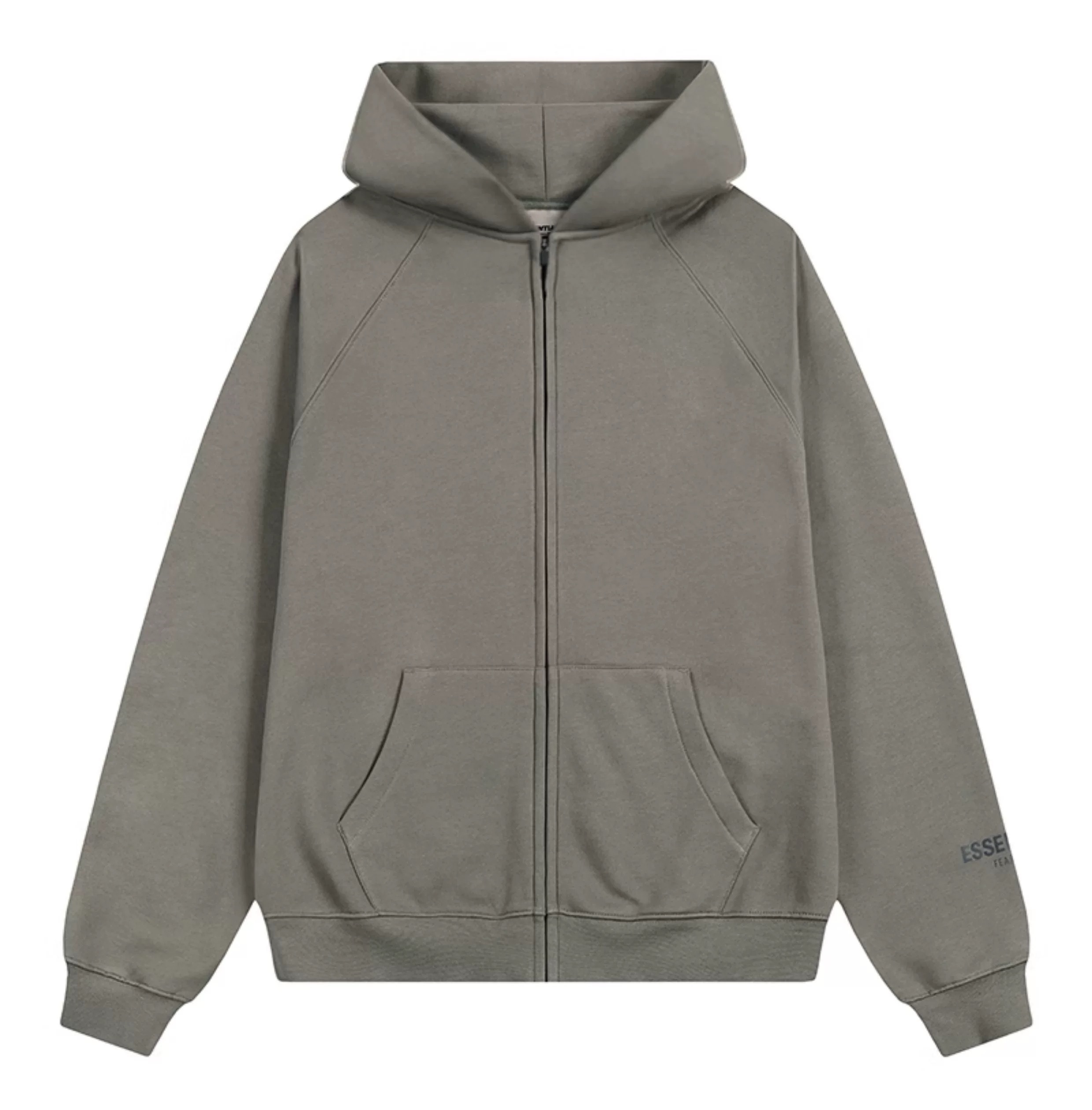 Essentials Brown Zip Up Hoodie